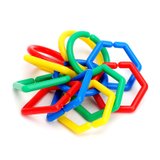游思乐（USL）台湾进口儿童链接玩具彩色串珠链几何形状4色5形40件装3岁+逻辑连环扣