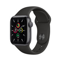 Apple Watch SE 智能手表 GPS款 40毫米深空灰色铝金属表壳 黑色运动型表带MYDP2CH/A
