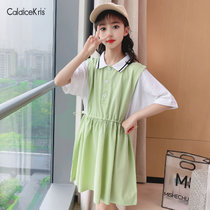 CaldiceKris（中国CK）学院风绿POLO衫收腰连衣裙CK-FS3607(绿色 150)
