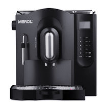 美宜侬（MEROL）ME-707意式全自动咖啡机 豆粉两用  可打奶泡(黑色)