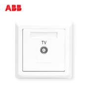 ABB开关插座面板德逸系列白色86型一位电视插座AE301