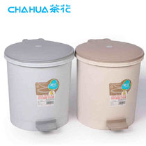 茶花卫生桶5.6L1502脚踏开盖塑料垃圾桶客厅厨房有内桶