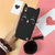 OPPO R9plus手机壳R9Plusm a保护套卡通硅胶防摔女款可爱软壳创意(黑笑脸猫+毛绒球)