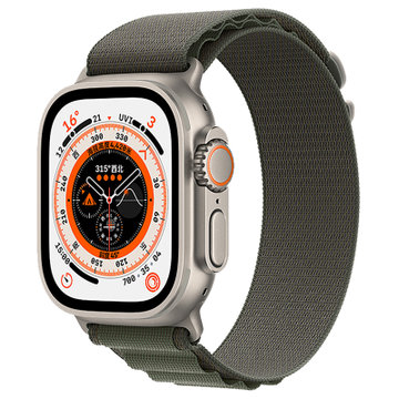 Apple Watch Ultra (GPS + 蜂窝网络) MQF93CH/A 49毫米钛金属表壳+绿色