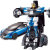 多功能遥控变形车 一键变形金刚 漂移战神布加迪机器人 汽车人儿童玩具 888-1(蓝色)