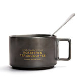 创意美式咖啡杯碟勺 欧式茶具茶水杯子套装 陶瓷情侣杯马克杯.Sy(美式咖啡杯(铁锈黑)+勺)