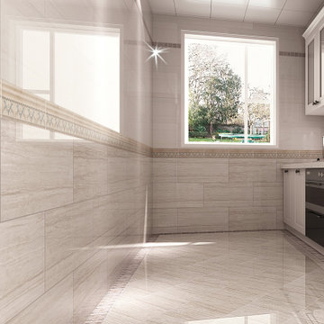 楼兰瓷砖 厨卫墙砖地砖厨房卫生间全抛釉新石记墙面 地面砖 灰木纹hd