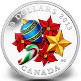 2013年加拿大发行节日糖果-拐棍糖镶琉璃彩色精制纪念银币