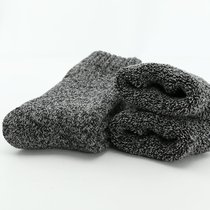SUNTEK冬季超厚款长袜子男女毛巾袜加厚毛绒保暖特厚加绒中筒袜(1双装（均码）买3双送1双同款 特厚加绒（男）并线黑色)