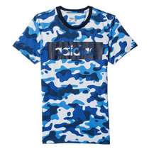 阿迪达斯男装 2016新款运动短袖休闲针织透气圆领棉T恤AO0900(蓝色 S)