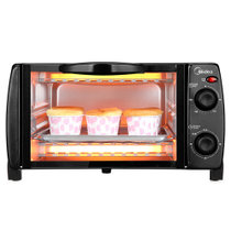 美的(Midea) 电烤箱 双层烤位 机械式烘培 家用多功能迷你 10L小烤箱 T1-L101B