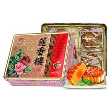 莲香楼蛋黄纯正白莲蓉月饼750g 中秋节高档礼盒 节日手信 广式经典