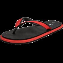 羊骑士男士拖鞋人字拖厚底男凉鞋2018新款个性防滑沙滩鞋(QM-701黑红色 42)