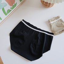 轻氧慕斯 绝绝子无痕冰丝蜜桃臀腰部防滑一片式舒适包臀少女内裤(M 黑色)
