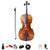 思雅晨哑光大提琴 成年人儿童初学练习考级演奏实木单板大提琴(实木哑光 4/4)