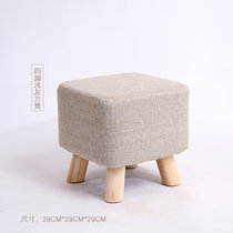优涵 实木小凳子儿童小椅子矮凳换鞋凳多色蘑菇凳创意小板凳垫凳(四脚浅灰方凳)