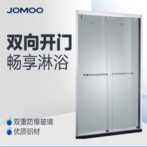 jomoo九牧304优质铝材淋浴房整体一字形隔断玻璃浴室M121系列(1600*1900mm 不含蒸汽)