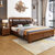 恒兴达 实木床1.8米中式橡胶木色双人床经济型简约现代小户型主卧储物床软靠床(1.8*2米胡桃色 床+床头柜*2)