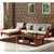 品尚美家 沙发 实木沙发组合实木布艺沙发组合橡胶木沙发中式实木家具套装组合客厅 沙发床 组合沙发床(原木色 茶几)