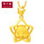 周大福首饰十二生肖猪星星猪足金黄金吊坠计价F211241 （工费68元） 约2.44g