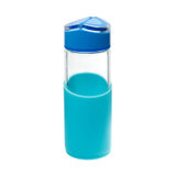 谢裕泰 耐热玻璃水瓶 蝴蝶盖杯 450ML,550ML(蓝色 450ML)