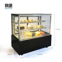 黑色冷藏柜小型家用茶叶饭店展示柜冷藏保鲜点菜面包展示柜 玻璃 商用(1.8米)