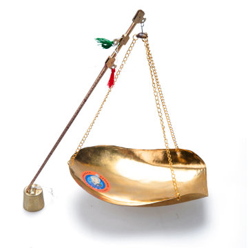 老药师 手工秤老式杆秤手提秤小铜秤克秤戥秤抓药称药材手称 簸箕型