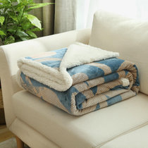 芳登(FOUNT) 羊羔绒+法兰绒双层毛毯 秋冬季加厚珊瑚绒毯保暖毯子空调毯午睡毯(布鲁斯 默认)