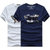 2件装】NIAN JEEP/吉普盾 2018夏季新款纯棉圆领T恤 男式短袖T恤9329(白色+蓝色)