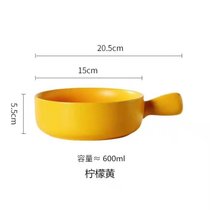 北欧风陶瓷烤碗网红创意手柄烤箱烘焙碗个性泡面碗家用芝士焗饭碗(桔色 默认版本)