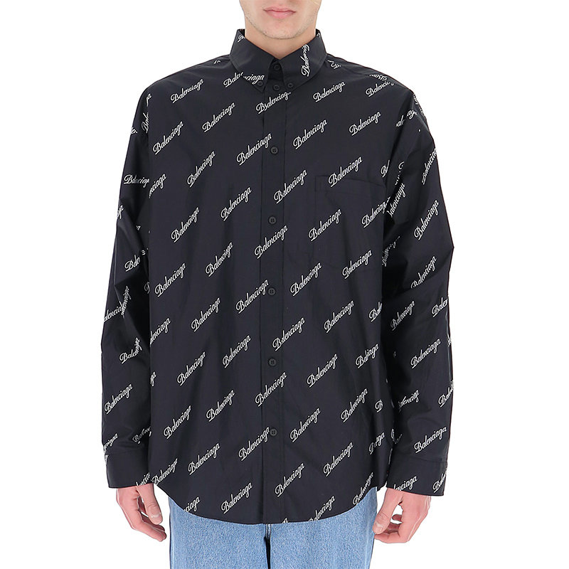 【balenciaga服饰图片】balenciaga黑色男士衬衫 647363-tjly7-107040