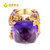 国美黄金 18K金紫水晶珐琅戒指 豪华镶嵌