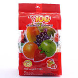 【国美自营】马来西亚进口LOT100一百份什果果汁软糖150g