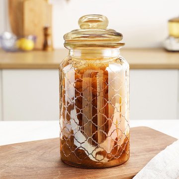 密封罐透明蜂蜜柠檬瓶泡菜坛子大号玻璃瓶食品调料茶叶储物罐带盖云朵