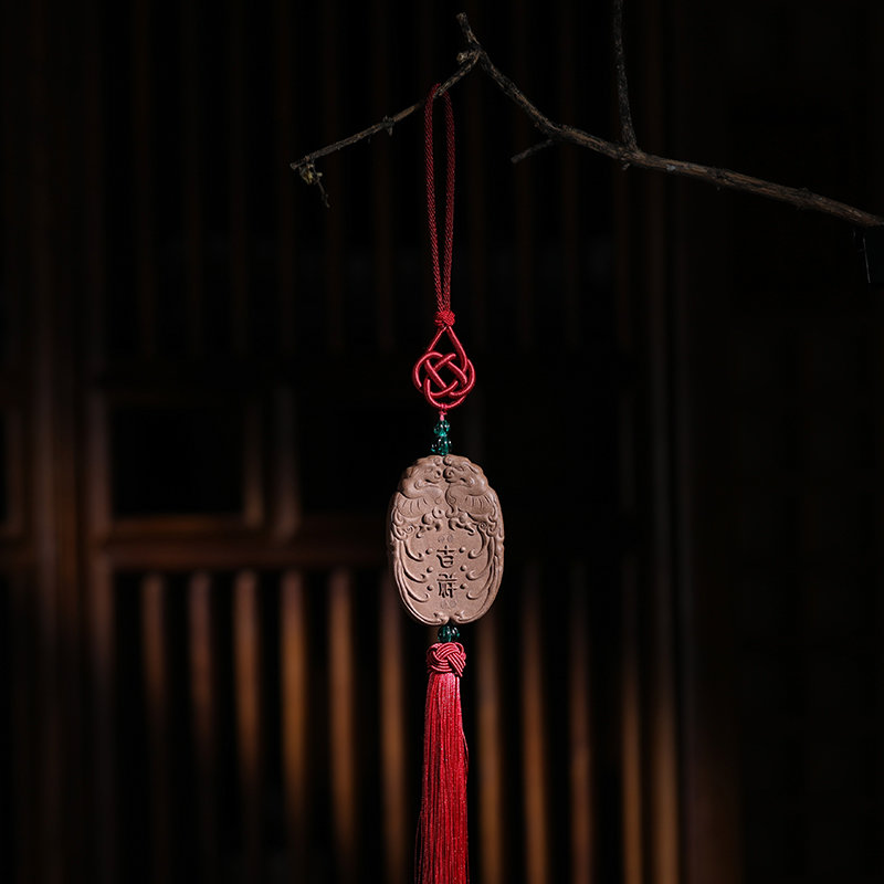 香挂饰 紫气香韵 福临吉祥 纯手工压制打磨香牌(洪福九如合香挂饰-紫