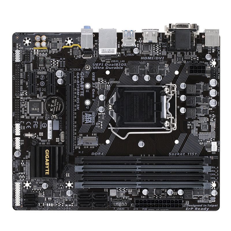 【技嘉b250m-ds3h主板图片】技嘉(gigabyte)b250m-ds3h 主板 (intel b