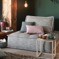 MO摩鹿创意北欧布艺沙发方块小户型简约客厅单人三人模块沙发表情(布艺 浅灰色 105x105x75)