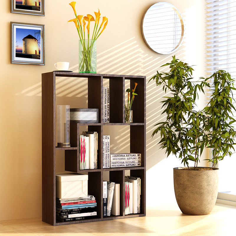 慧乐家魔方多格收纳架 时尚挂墙柜 横竖两用展示柜 置物架11075(胡桃