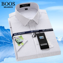 MILAI BOOS衬衫男士短袖衬衫上衣2022薄款男装商务休闲日常上班大码短袖衬衣男(黑竖条（310） 43)