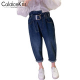 CaldiceKris（中国CK）女童腰带牛仔裤CK-TF3472(110-160 蓝色)