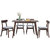 简树北欧餐桌椅组合现代简约家具实木家用小户型4人饭桌子(胡桃色不带软包 1桌6椅)