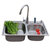【耐尊】304不锈钢水槽双槽套装 厨房洗菜盆菜盆 一体成型带刀架(78*43CM（配8188龙头）)