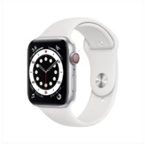 （Apple）苹果Apple Watch Series 6/SE 智能手表iwatch6/SE苹果手表(S6银色铝金属表壳+白色运动表带 40mm GPS+蜂窝网络款)