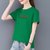 夏季薄款圆领短袖T恤女装年宽松时尚印花体恤衫百搭上衣(绿色 L 建议105-114斤)