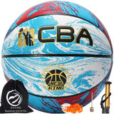 CBA传奇PU篮球涂鸦系列 7号比赛蓝球室内外通用 CA731 白蓝(蓝色)