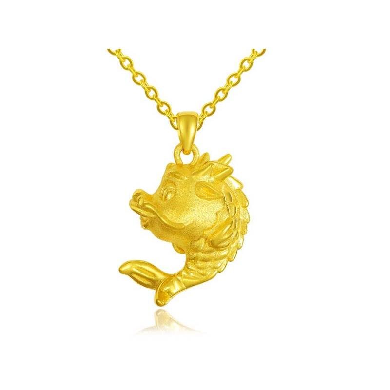 老福记ldf0105 3d硬金卡通动物龙吊坠