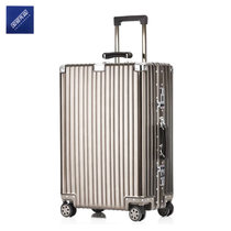 安居先森9820纯铝镁合金拉杆箱TSA海关锁静音万向轮商务行李箱 钛金26寸（个）(钛金 26英寸)