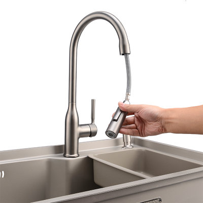 欧吉美304不锈钢水槽一体成型加厚拉丝单槽厨房洗菜盆洗碗池60 45大单盆带全铜龙头冷热水套装 不配龙头1钢60 45 图片价格