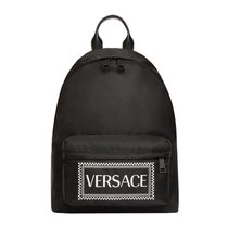 Versace男士黑色皮革双肩包DFZ5350-DYVER-DKNBN黑色 时尚百搭