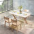 a家家具 北欧实木餐桌椅组合现代简约小户型6人饭桌一桌六椅餐厅(一桌四椅 默认)